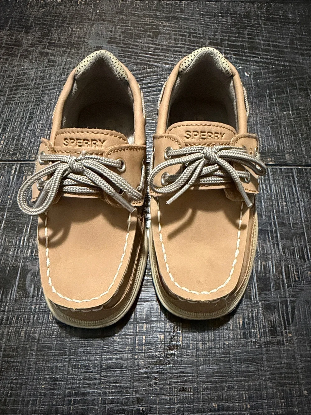 Sperry Kids Tan/Nubuck Moccasin Boat Shoes